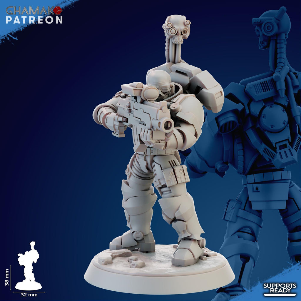 Imperator's Incursor with Servospy Ghamak - Tabletop Sci Fi Knights Wargaming Proxy Marines