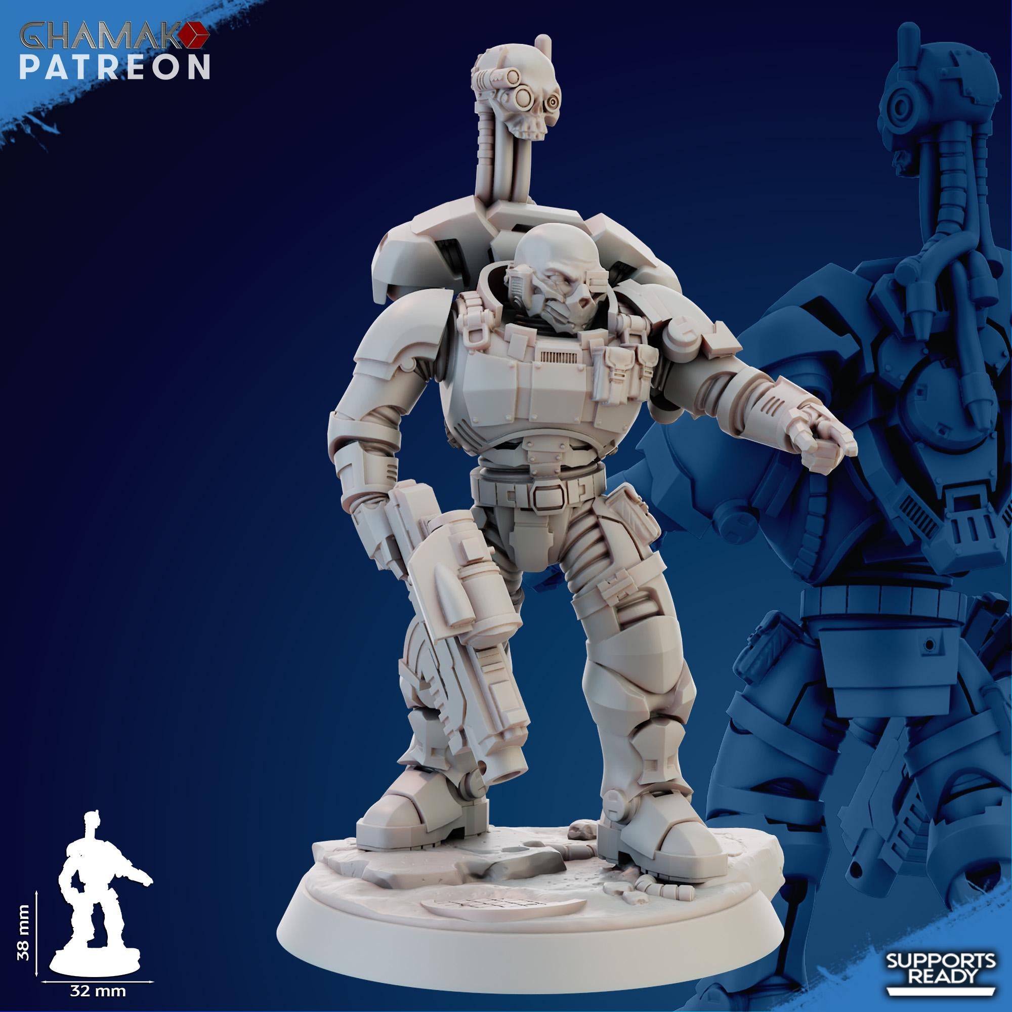 Imperator's Incursor with Servospy Ghamak - Tabletop Sci Fi Knights Wargaming Proxy Marines