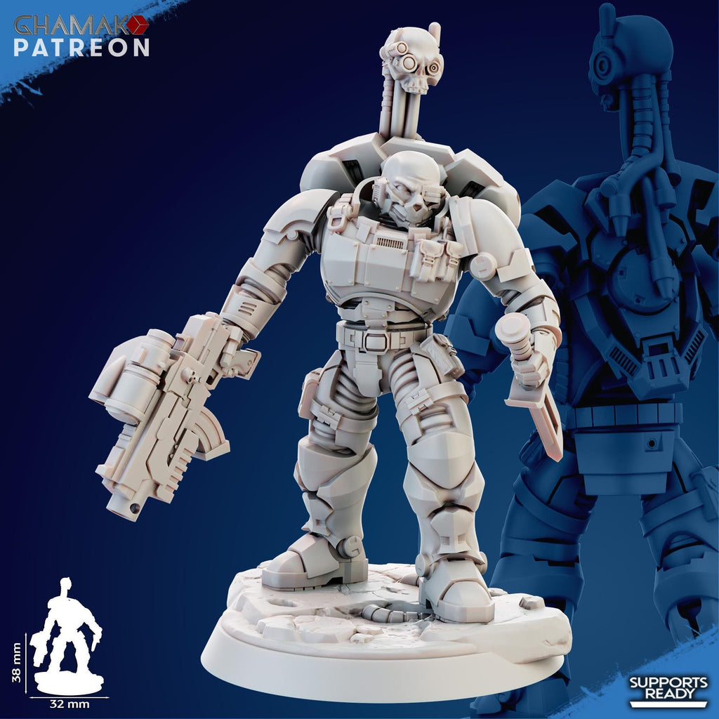 Imperator's Incursor with Servospy Ghamak - Tabletop Sci Fi Knights Wargaming Proxy Marines