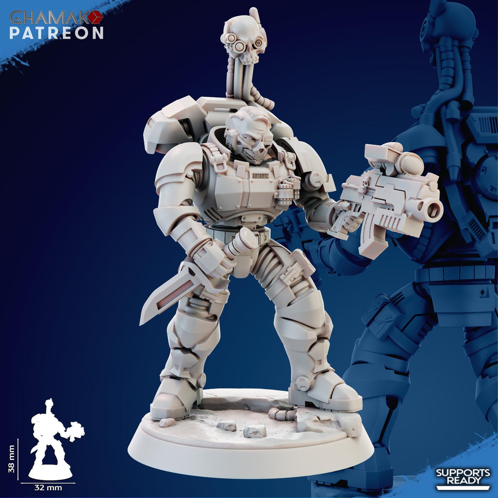 Imperator's Incursor with Servospy Ghamak - Tabletop Sci Fi Knights Wargaming Proxy Marines