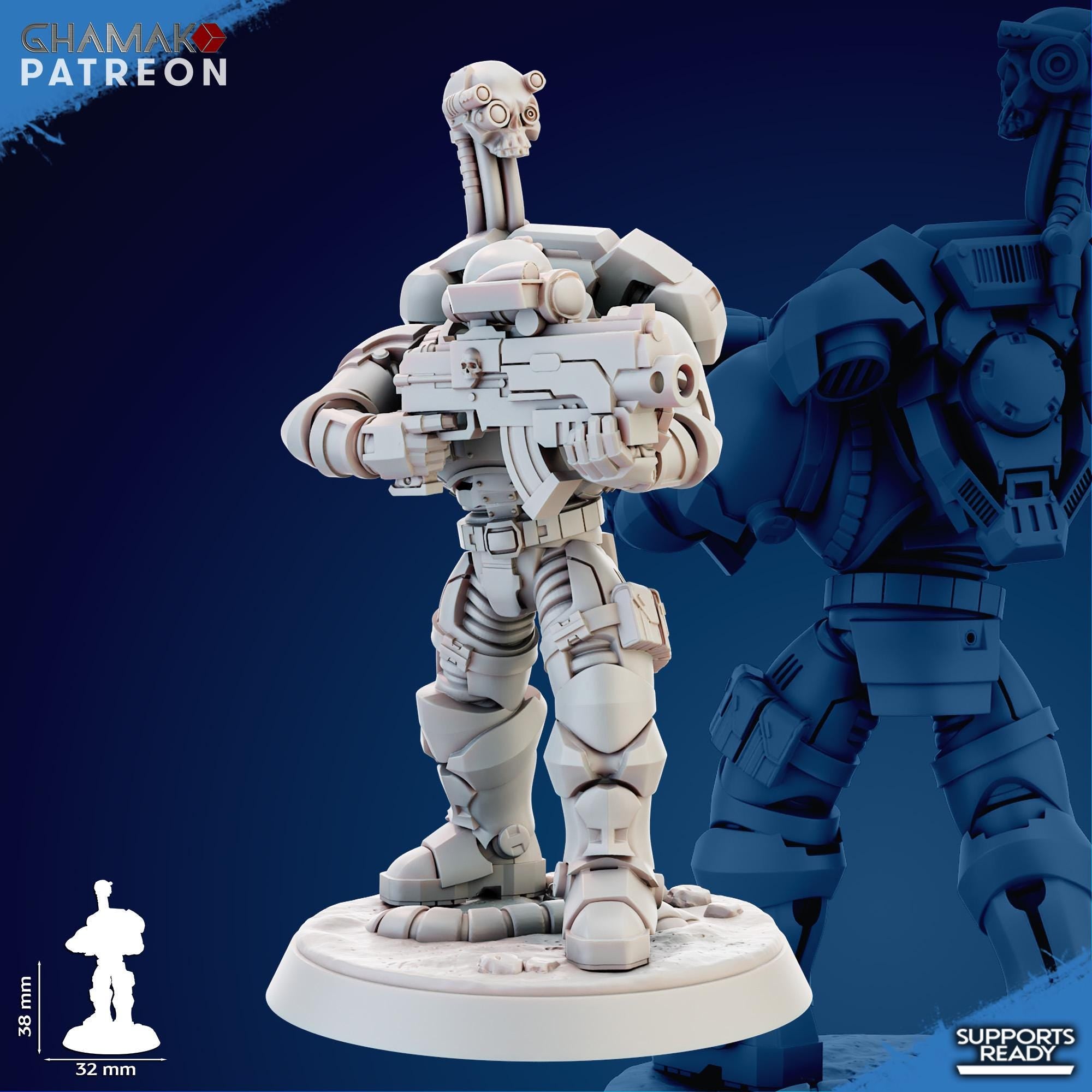 Imperator's Incursor with Servospy Ghamak - Tabletop Sci Fi Knights Wargaming Proxy Marines