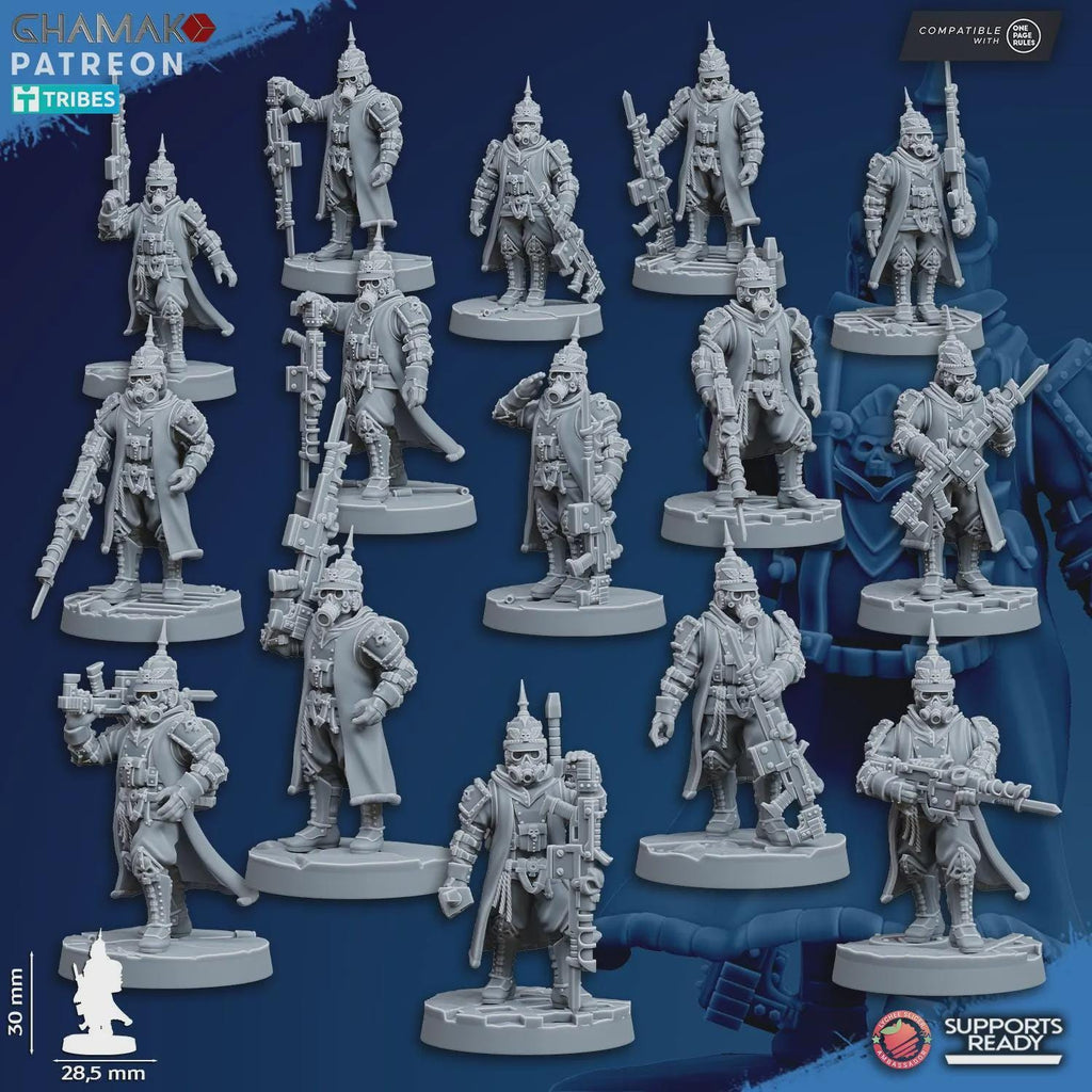 At ease Trenchers Iron Korps Ghamak - Tabletop Sci Fi Knights Wargaming Proxy Marines