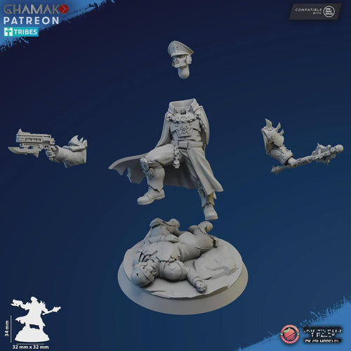 Corrupted Commissar Ghamak - Tabletop Sci Fi Knights Wargaming Proxy Marines