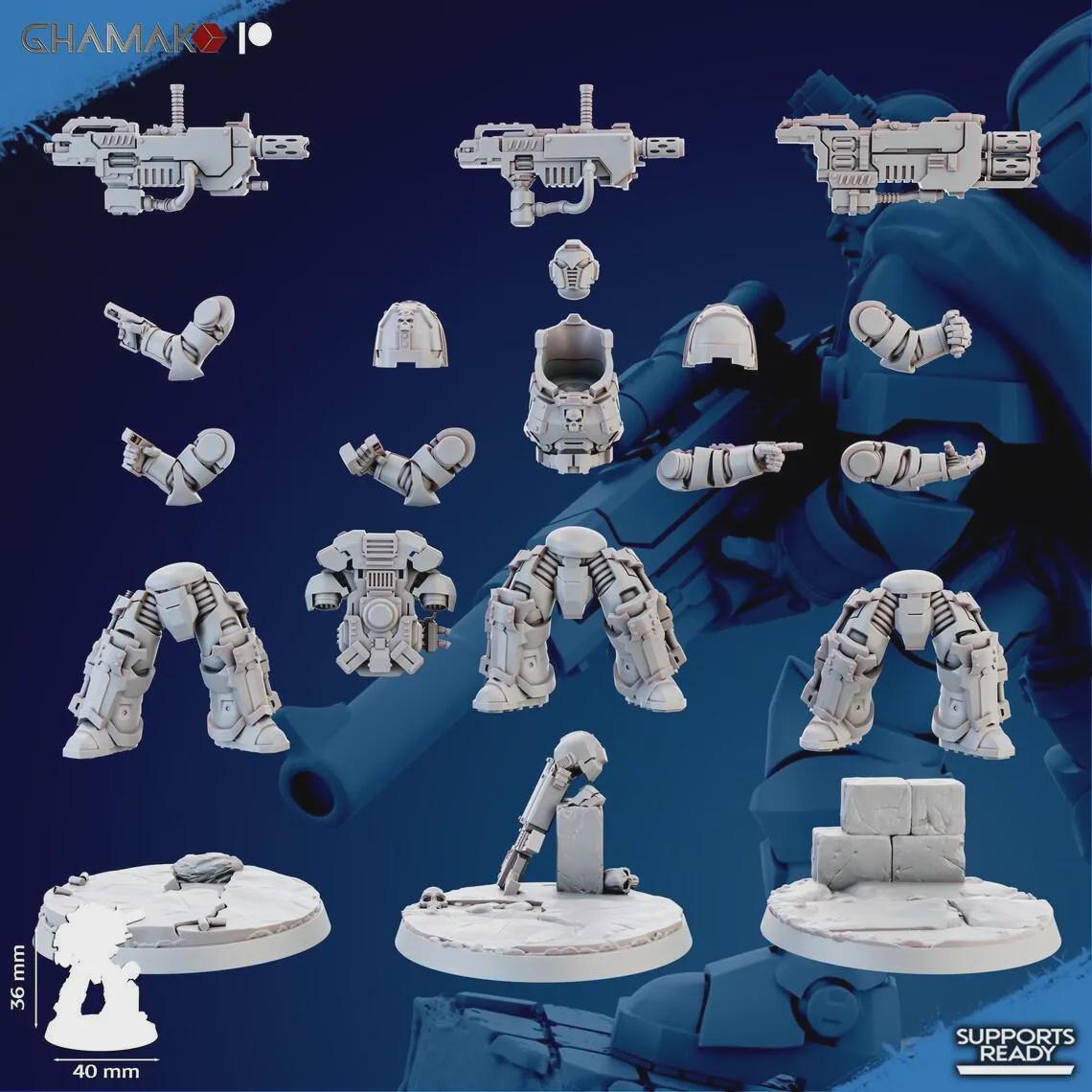 Cremetis Team Ghamak - Proxy Marines Tabletop Sci Fi Knights Wargaming