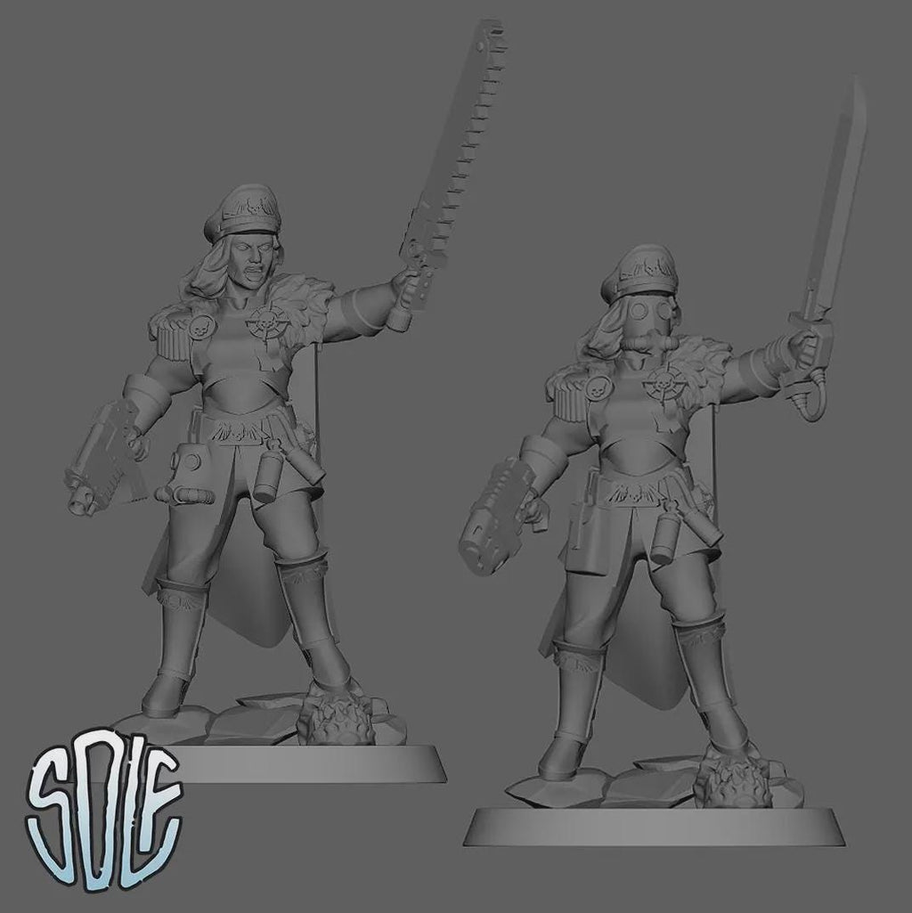 Grimdark Female Commissar Guard Model Tabletop Sci Fi Wargaming Miniature