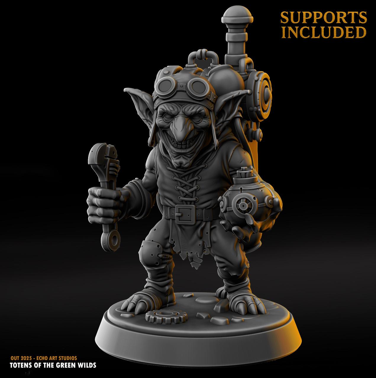 Goblin Engineer - Fantasy Tabletop Wargame Model 3D Resin Printed DnD