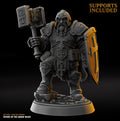 Dwarf Hammer Warrior - Fantasy Tabletop Wargame Model 3D Resin Printed DnD