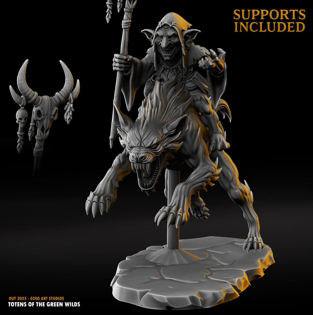 Goblin Shaman - Fantasy Tabletop Wargame Model 3D Resin Printed DnD