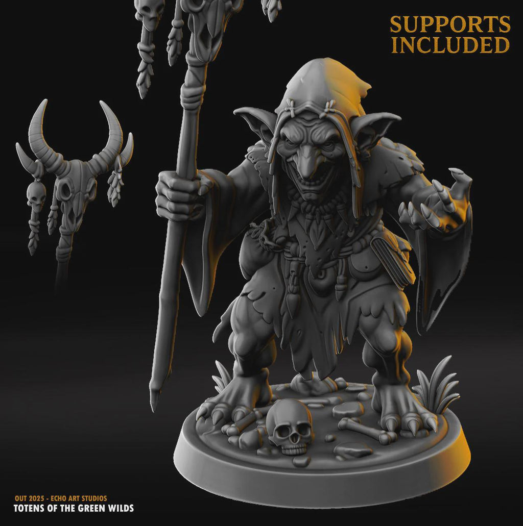 Goblin Shaman - Fantasy Tabletop Wargame Model 3D Resin Printed DnD