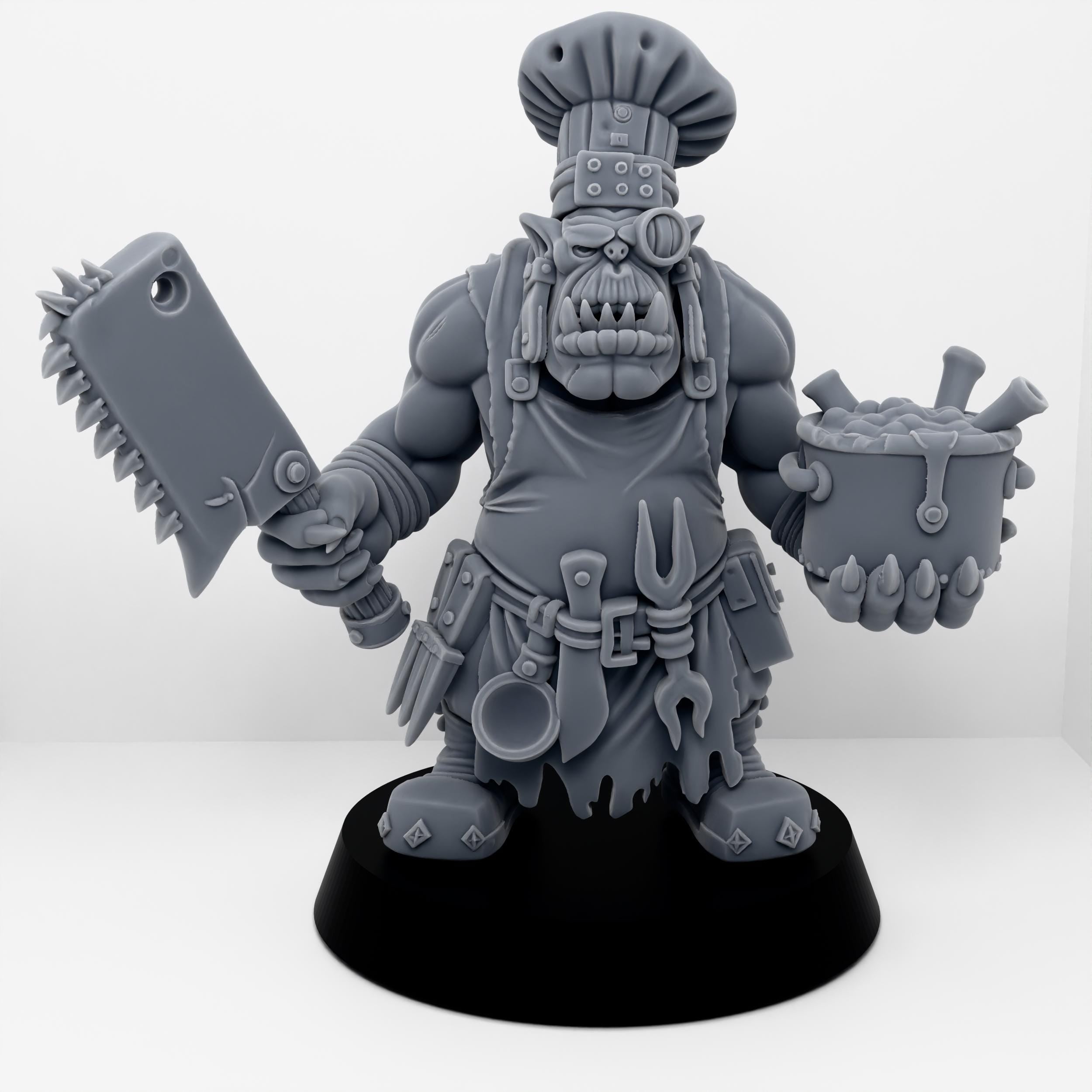 Orc Chef Warboss Tabletop Sci Fi Orcs Marines Wargaming Proxy 3D Printed Resin