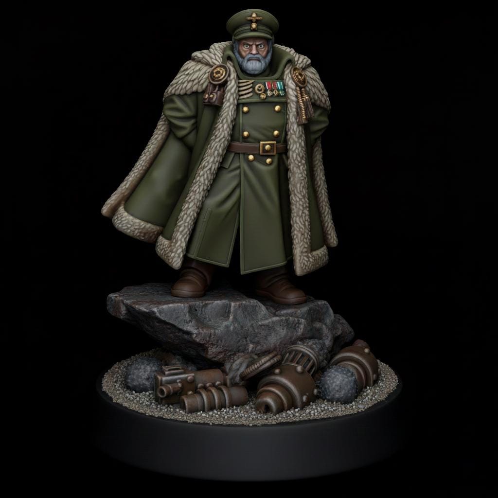 Grimdark Commissar General - Tabletop Sci Fi Proxy Wargaming Miniature