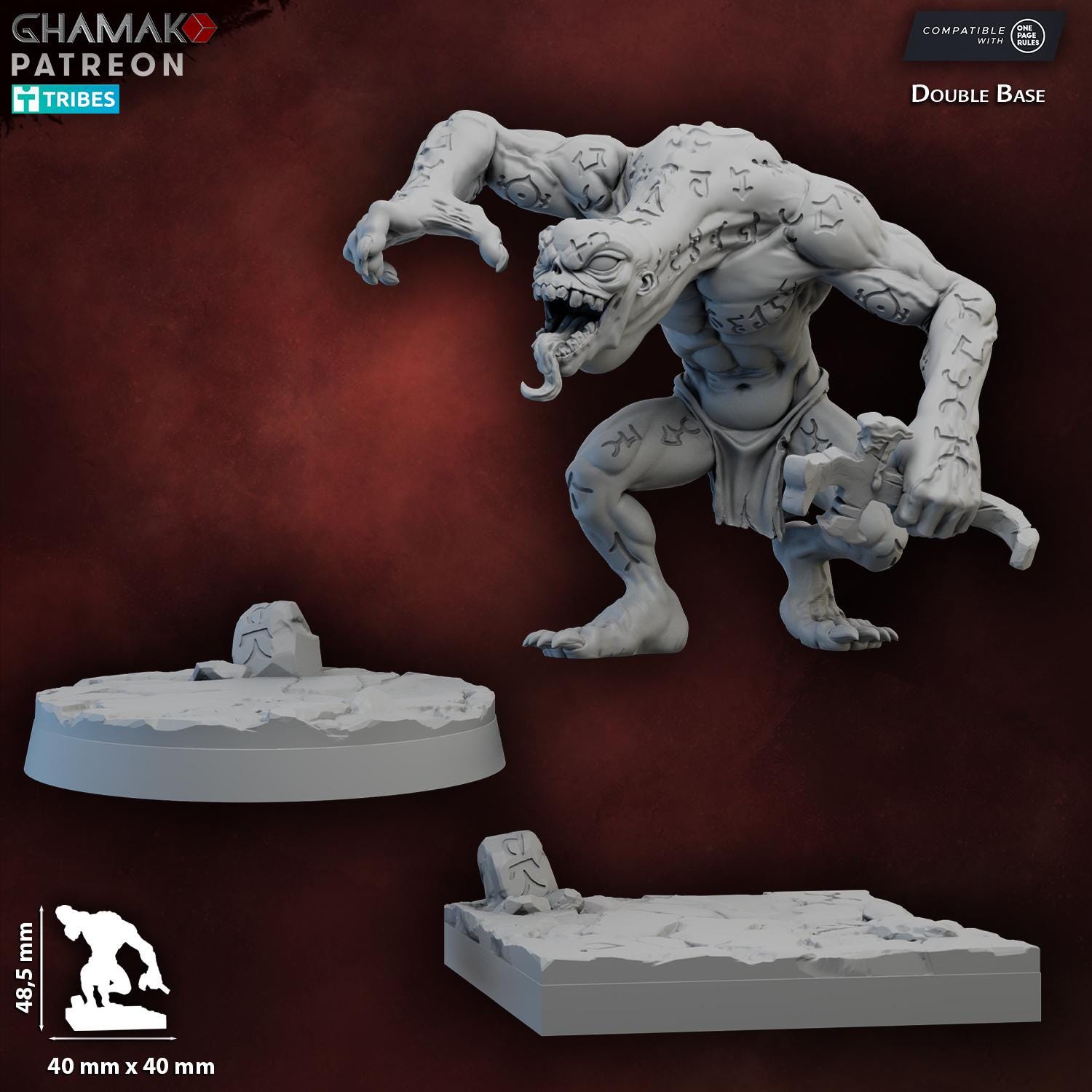 Kovosh Elder (Runic Undead) Miniature Ghamak - Tabletop Sci Fi Fantasy Wargaming Proxy