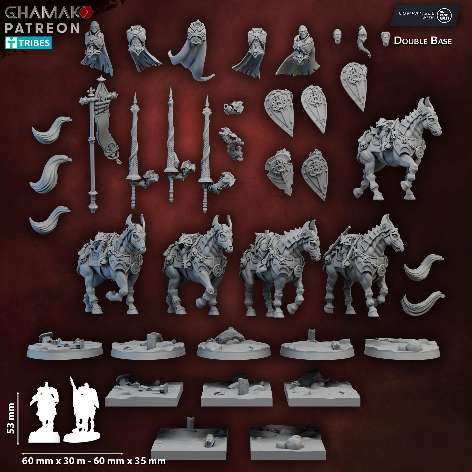 The Ouroboros Pact Cavalry (Horseback Vampires) - Ghamak Tabletop Fantasy Wargaming Miniatures