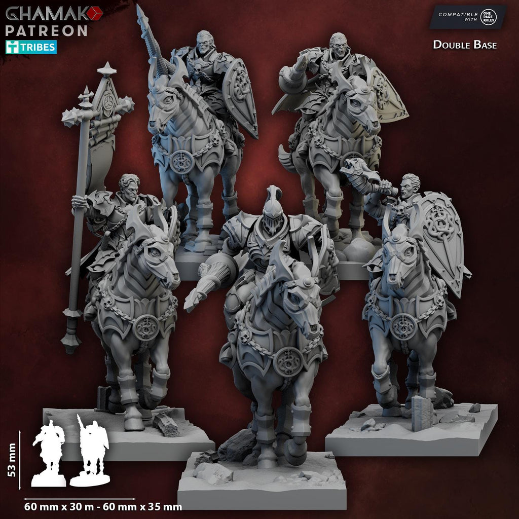 The Ouroboros Pact Cavalry (Horseback Vampires) - Ghamak Tabletop Fantasy Wargaming Miniatures