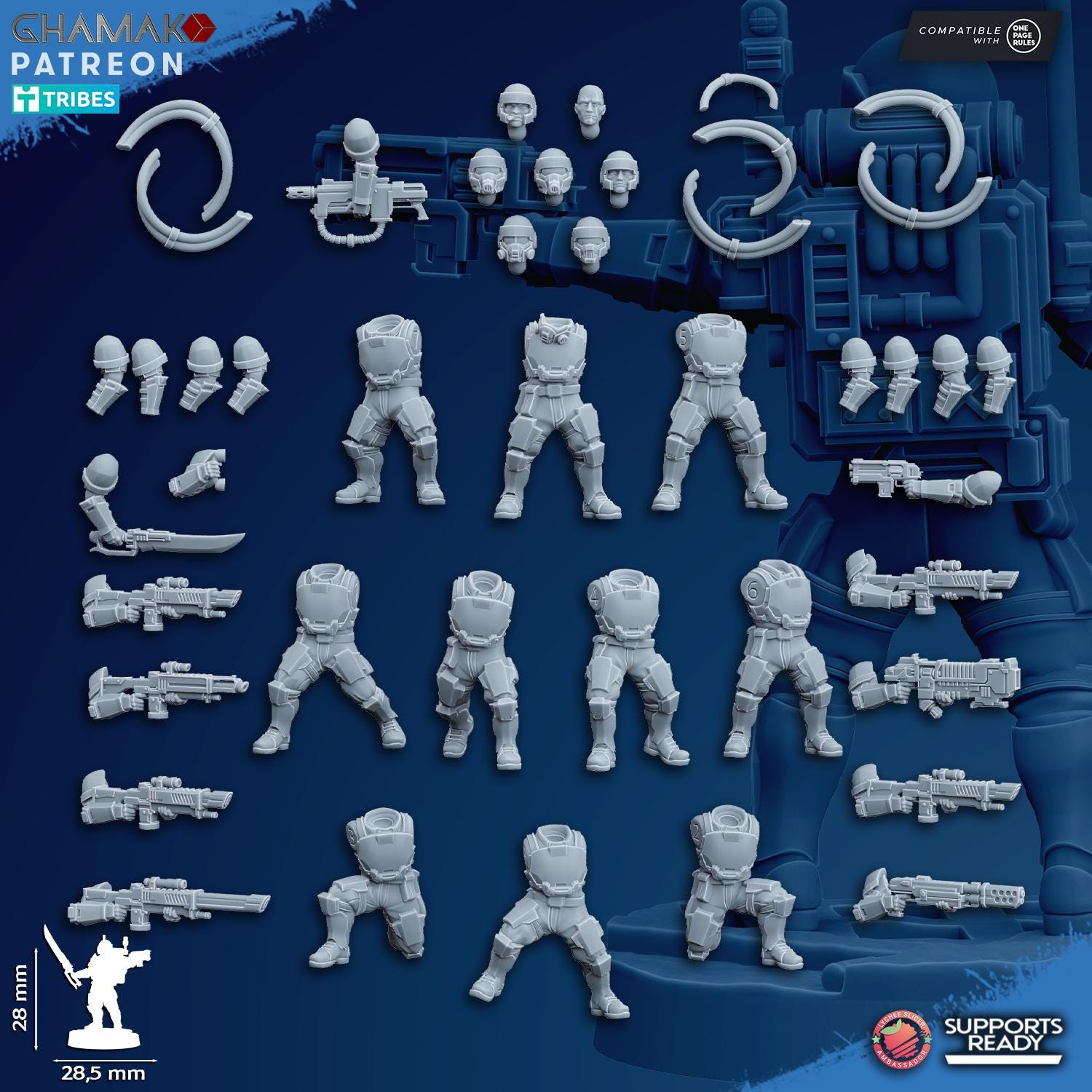 Freedom Grenadiers - 3D Resin Printed Miniatures Tabletop Sci Fi Imperial Proxy Guard
