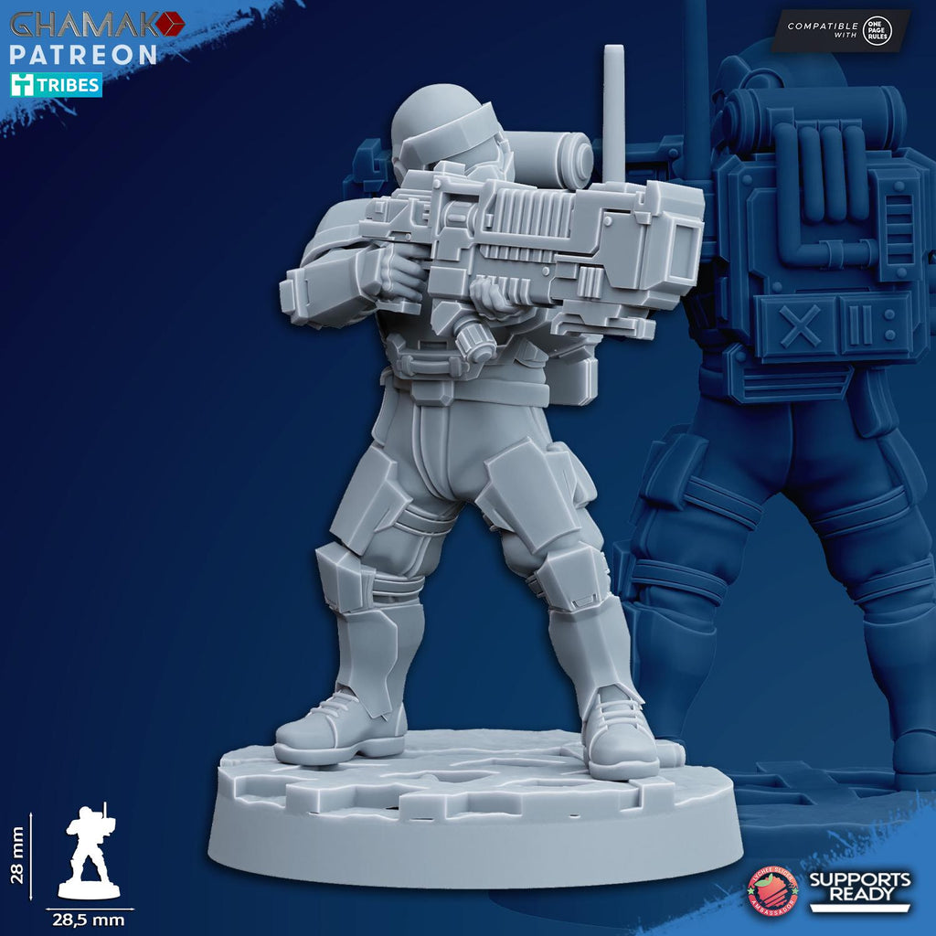 Freedom Grenadiers - 3D Resin Printed Miniatures Tabletop Sci Fi Imperial Proxy Guard