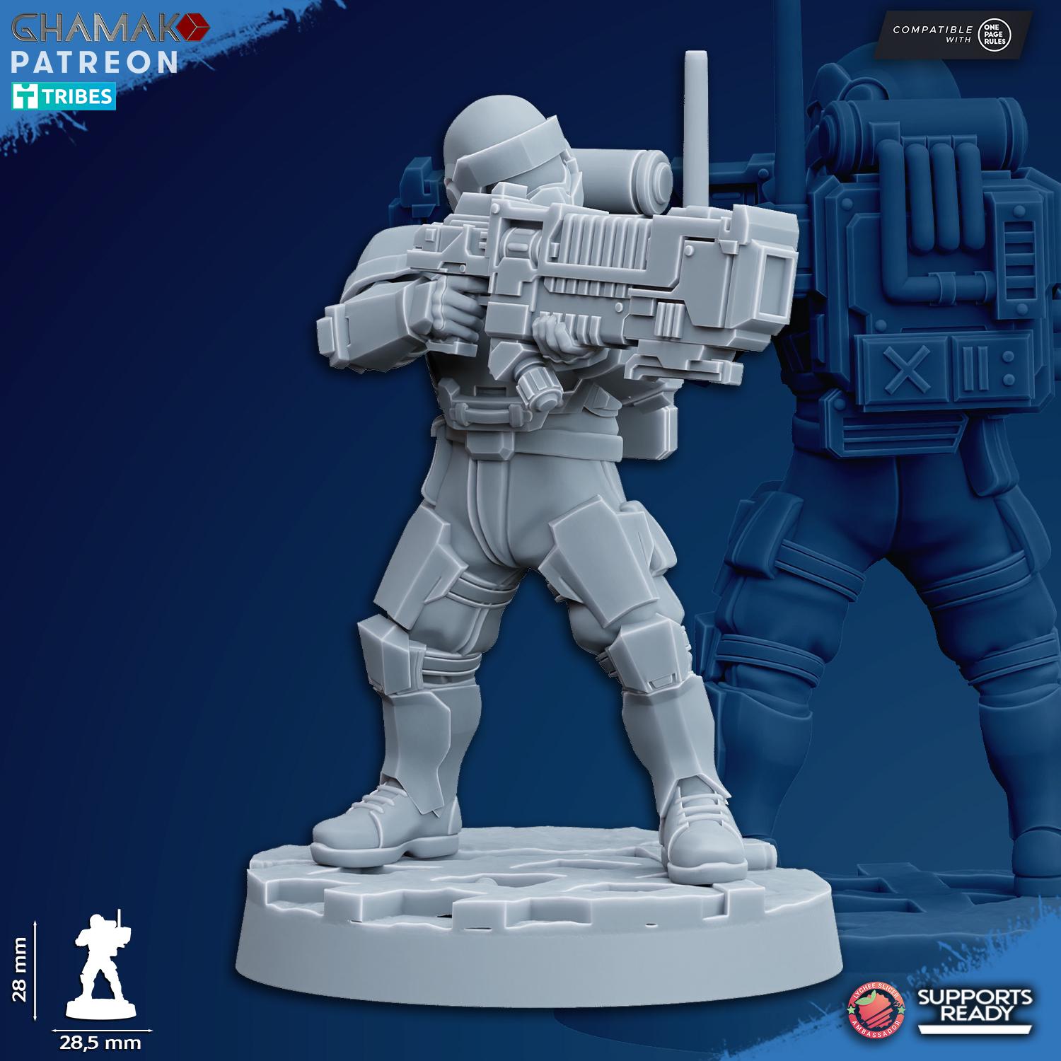 Freedom Grenadiers - 3D Resin Printed Miniatures Tabletop Sci Fi Imperial Proxy Guard
