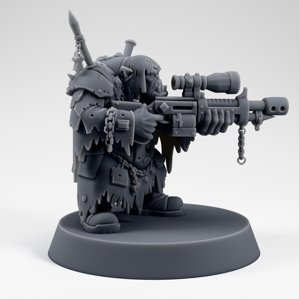 Orc Sniper - Tabletop Sci Fi Space Orcs Wargaming Proxy - 3D Printed Resin