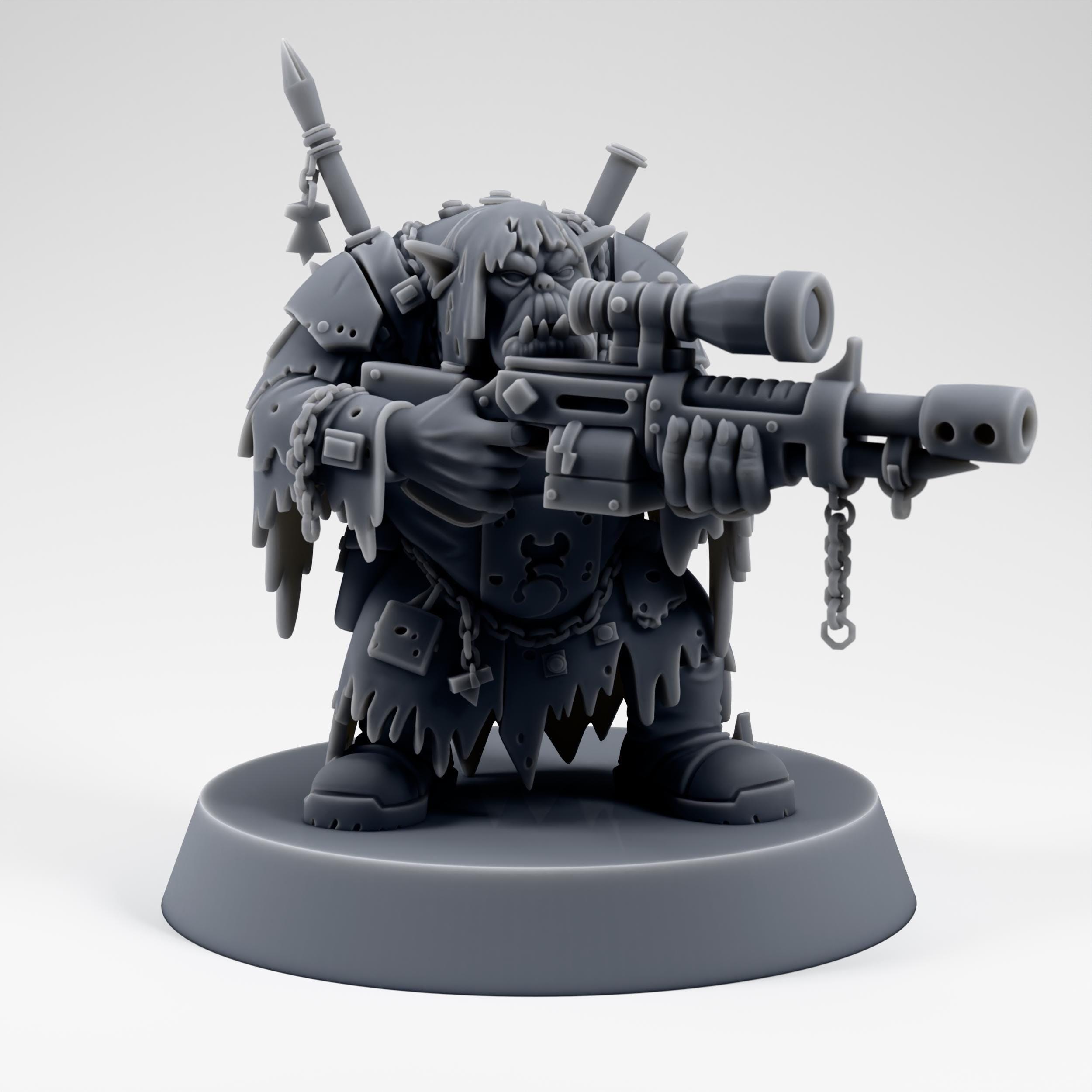 Orc Sniper - Tabletop Sci Fi Space Orcs Wargaming Proxy - 3D Printed Resin